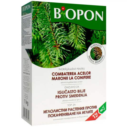 Biopon (Біопон), добрива для хвойних рослин проти пожовтіння, 1 кг
