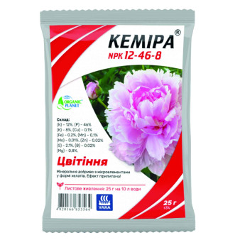 Кеміра NPK 12-46-8, мінеральне добриво, 25 г, Organic Planet