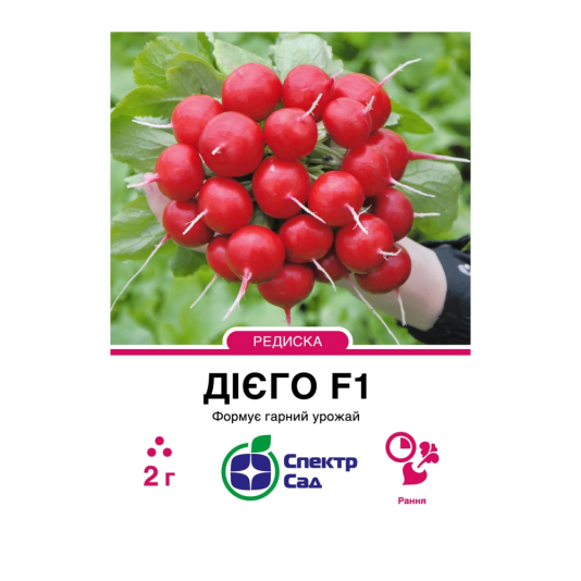 Редис Диего F1, 2 г в уп., Hazera Редис Диего F1, 2 г в уп., Hazera