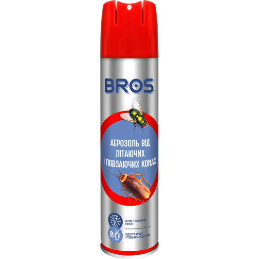 Аерозоль від літаючих та повзаючих комах, 400 мл, Bros Аерозоль від літаючих та повзаючих комах, 400 мл, Bros