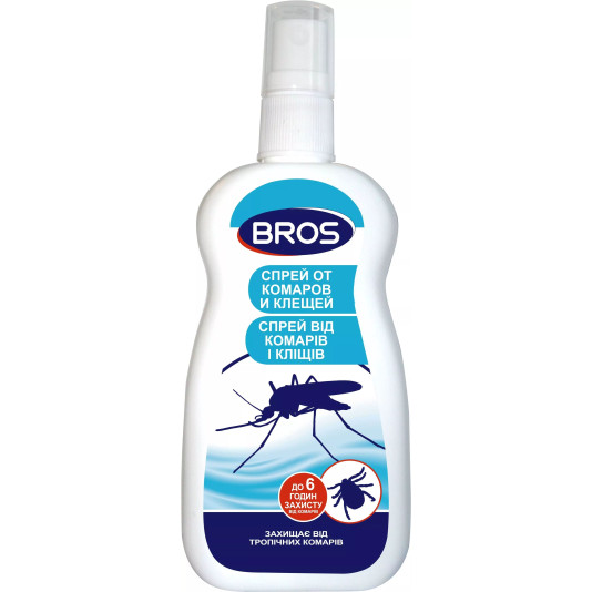 Спрей від комарів та кліщів, 100 мл, Bros Спрей від комарів та кліщів, 100 мл, Bros
