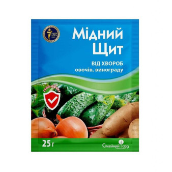 Медный щит, двухкомпонентный фунгицид, 25 г, Семейный сад Медный щит, двухкомпонентный фунгицид, 25 г, Семейный сад