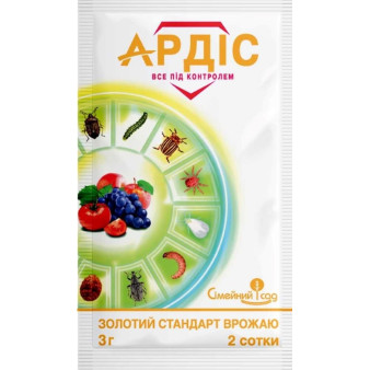 Ардіс, 3 г, системний інсектицид для овочевих, бобових та баштанних культур, декоративних квітів, плодових дерев та буряків, Сімейний Сад