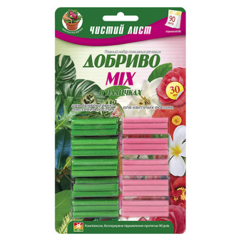 Чистый лист, удобрение длительного действия в палочках MIX, 30 шт