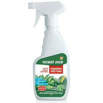 Чистий лист, спрей-добриво для декоративно-листяних рослин, 600 мл Чистий лист, спрей-добриво для декоративно-листяних рослин, 600 мл