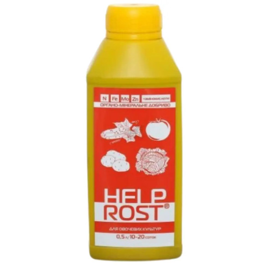 HelpRost, рідке органо-мінеральне добриво для овочевих культур, 500 мл, Жива Земля