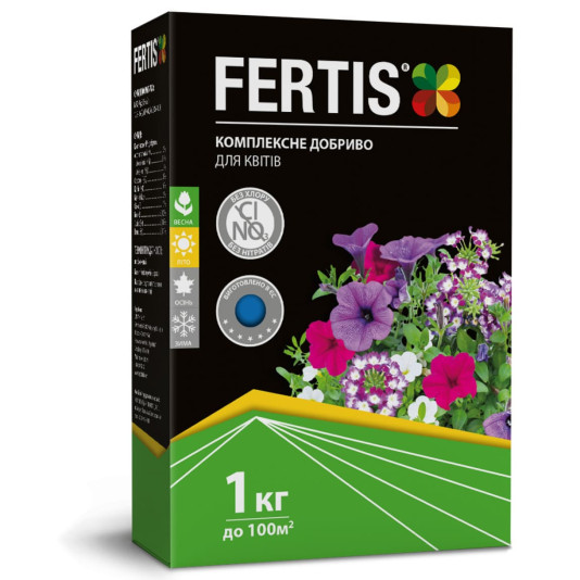 Добриво для квітів, NPK 12-8-16 + МЕ, 1 кг, Fertis