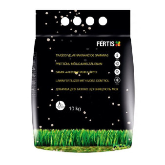 Азотное удобрение для газона и уничтожения мха, NPK 15-0-0 + Fe, 10 кг, Fertis