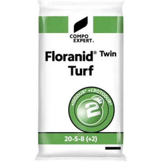 Floranid Twin Turf (Флоранид Твин Тёрф), NPK 20-5-8 + МЕ, комплексное минеральное удобрение для газонов, 25 кг, Compo