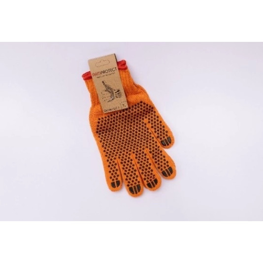 Помаранчеві трикотажні рукавиці, 7 клас в’язки, 1 Пара Помаранчеві трикотажні рукавиці, 7 клас в’язки, 1 Пара