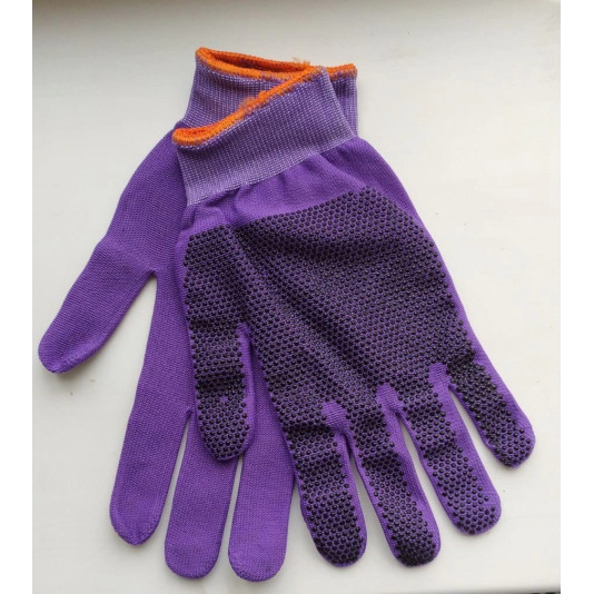 Фіолетові трикотажні рукавиці, 13 клас в’язки, 1 Пара