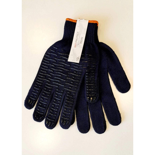 Чорні трикотажні рукавиці (хвиля), 10 клас в’язки, 1 Пара