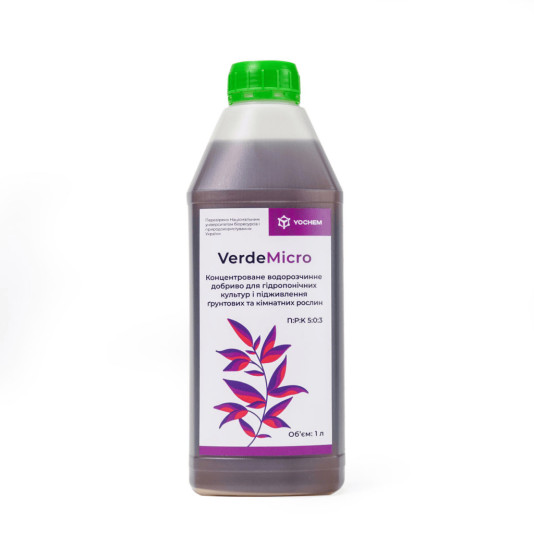 VerdeMicro, концентрированное водорастворимое удобрение для гидропонических культур и подкормки почвенных и комнатных растений, 1 л, YOCHEM