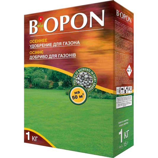 Biopon (Биопон), удобрение осеннее для газонов, 1 кг