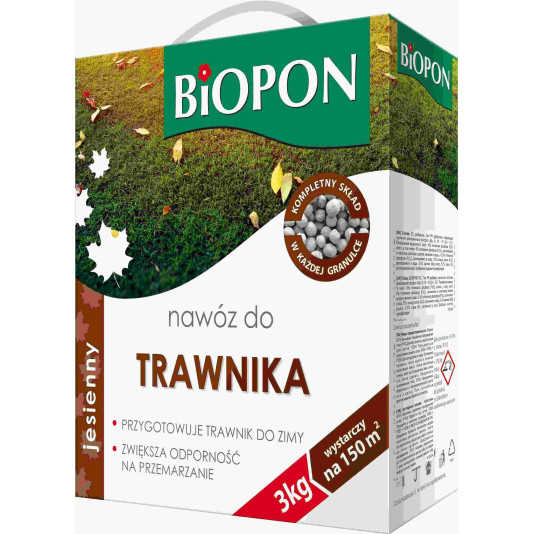 Biopon (Биопон), удобрение осеннее для газонов, 3 кг