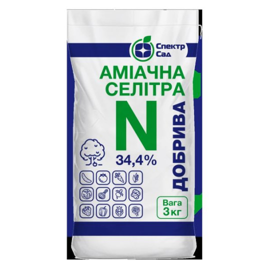 Аміачна селітра, гранульоване добриво, Спектр Сад, 3 кг Аміачна селітра, гранульоване добриво, Спектр Сад, 3 кг